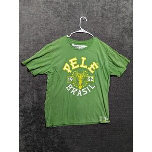 Roots of Fight Pele Brasil 1962 Green Graphic T-Shirt Mens XXL Soccer Brazil